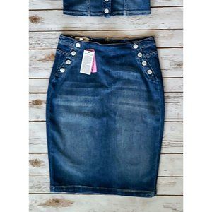 NWT Guess Gwenda Denim Sailor Pencil Skirt - size 30